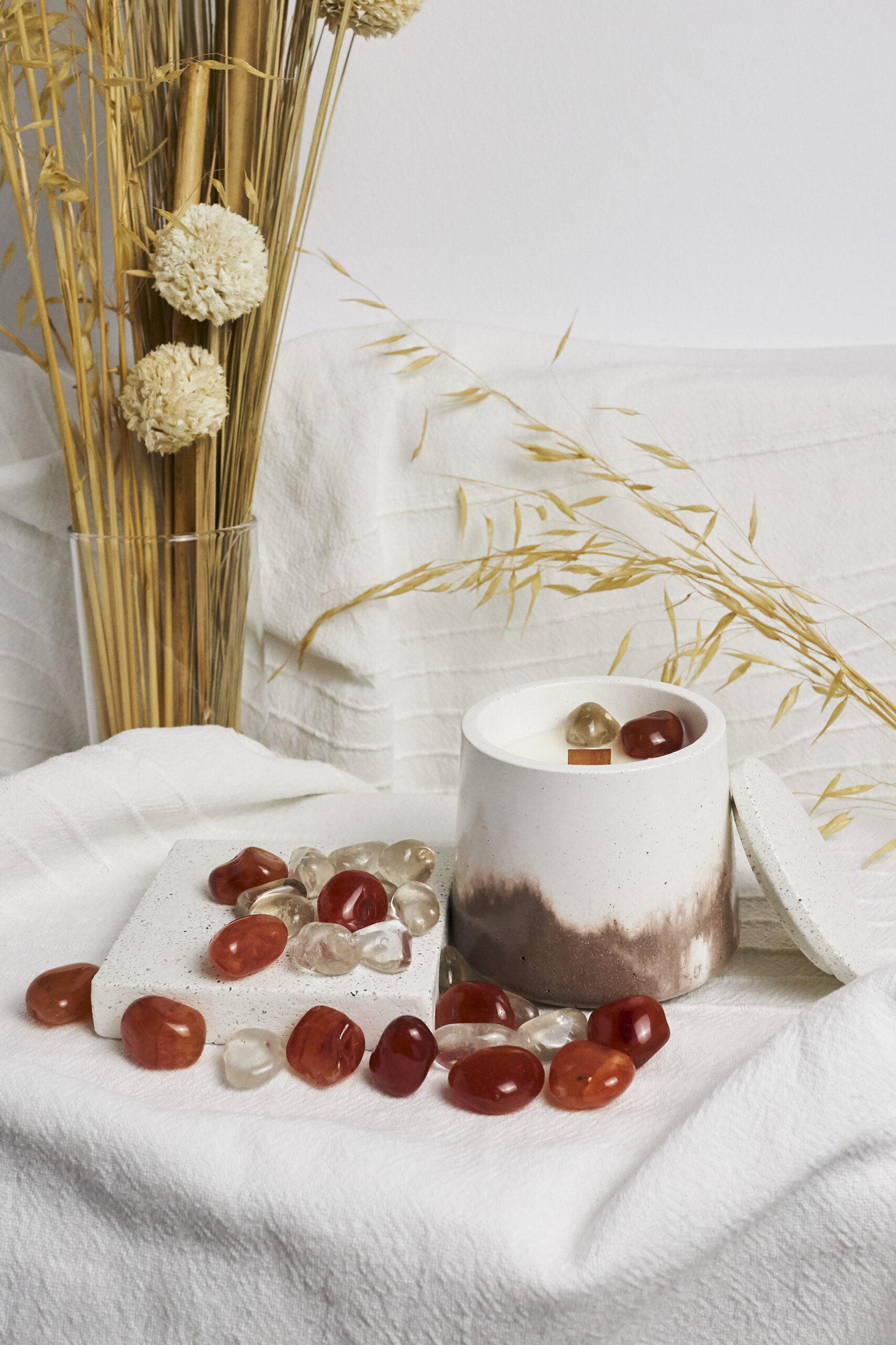 Vela de soja aromática Ámbar & Sándalo 1 Vela de meditación y autocuidado con aroma a ámbar y sándalo