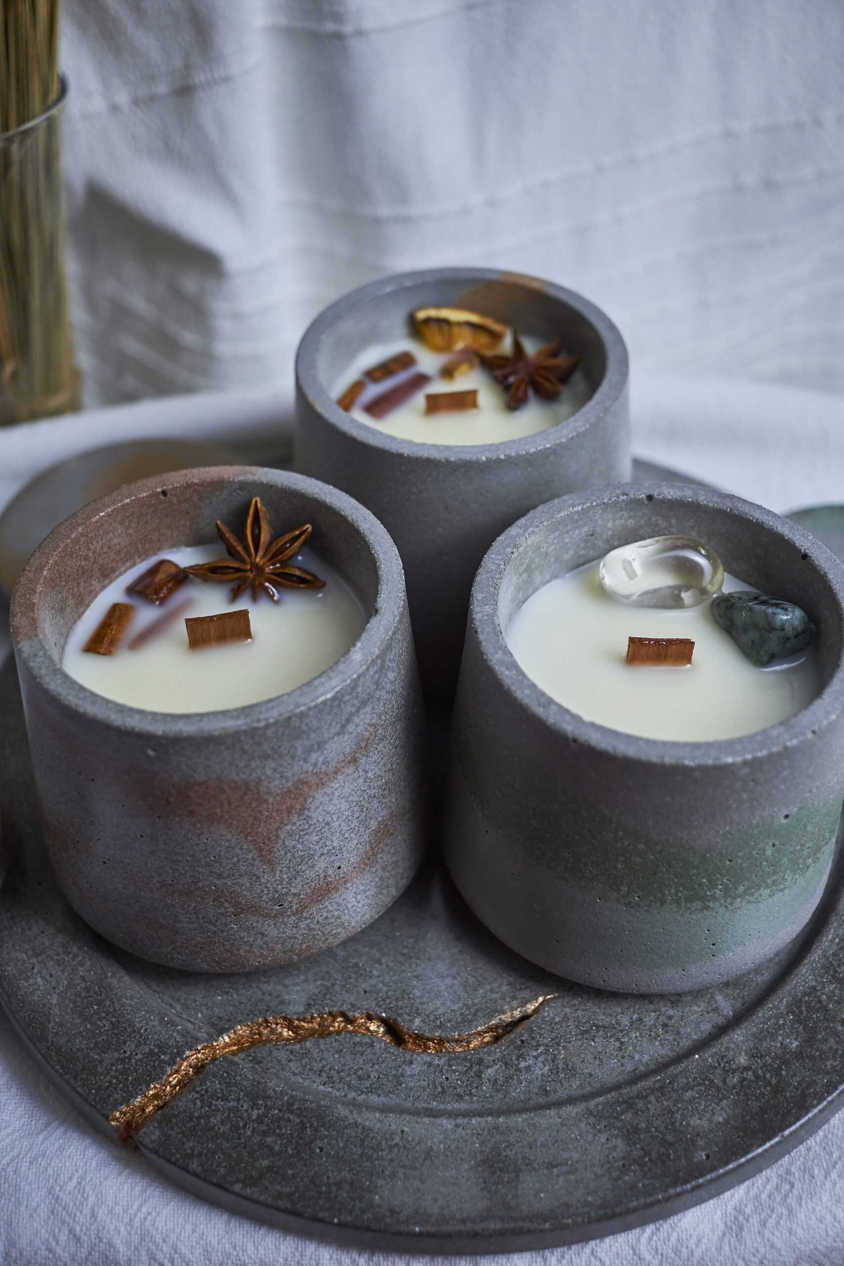 Vela de soja aromática Petricor 6 Velas aromáticas de naranja, bizcocho y petricor